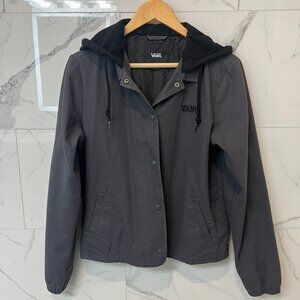 Vans, Gray and Black Hooded Jacket, Size Medium